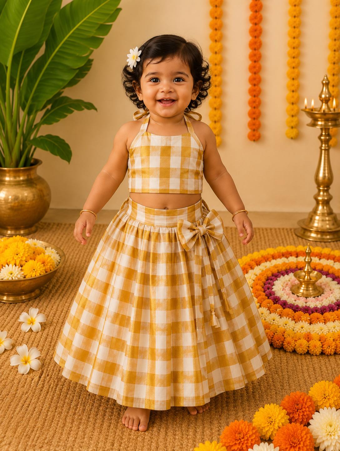 Saanvi Gingham Grace Set for Girls